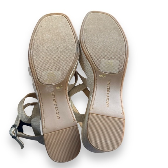 Lucky Brand Women's Carlisha Platform Wedge Sandal Desert Sage Sz 10 - Picture 6 of 7